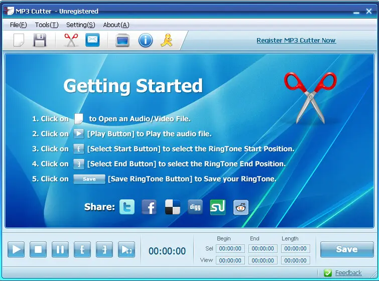 برنامج تقطيع الاغانى mp3 cutter للكمبيوتر